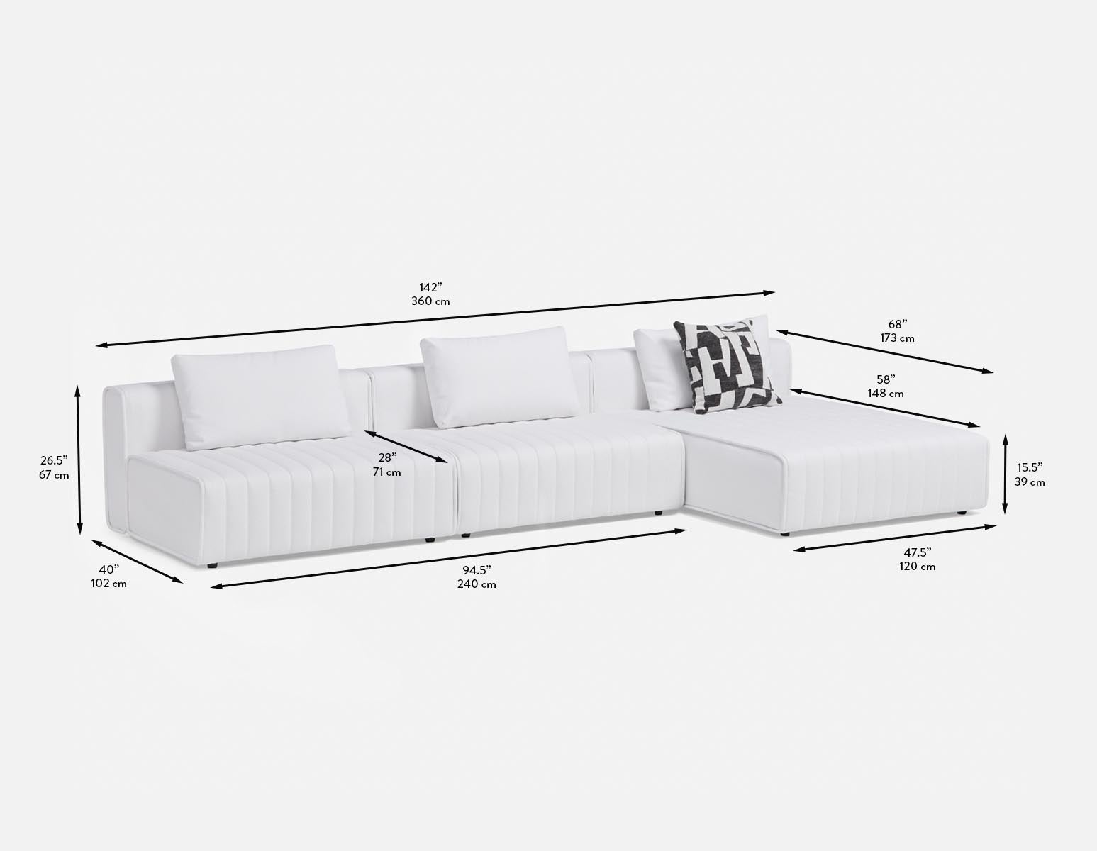 ASHER interchangeable sectional sofa undefined