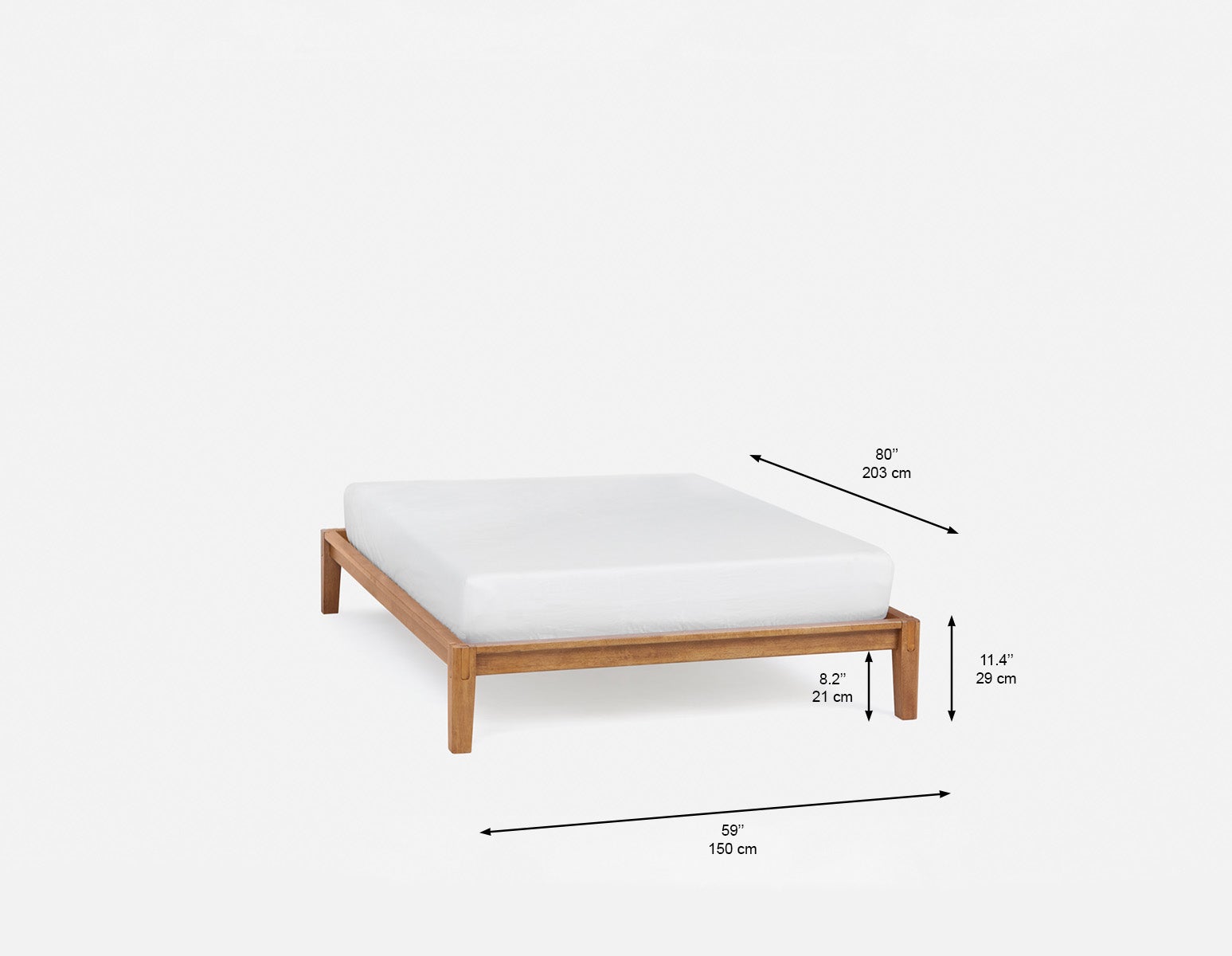 BENA mid-century modern double size bed frame undefined