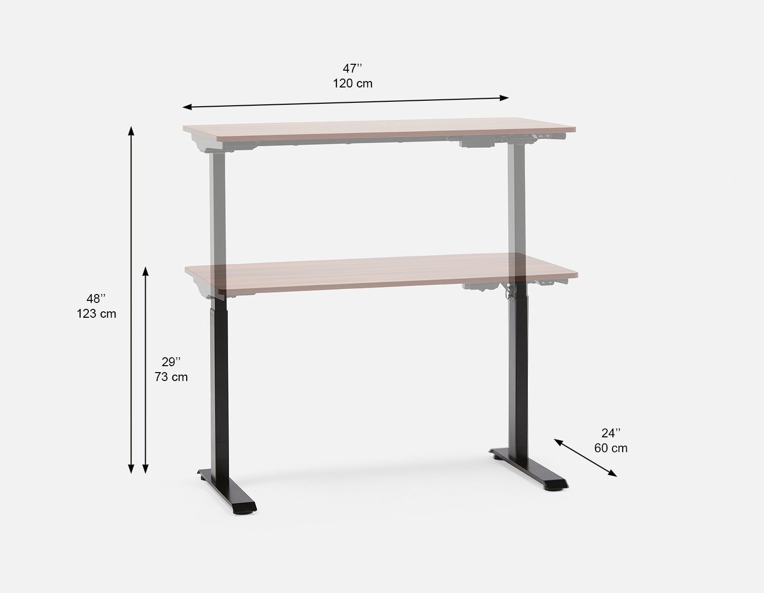 LEVER bureau électrique à moteur unique 2 niveaux 120 cm (top inclus) undefined
