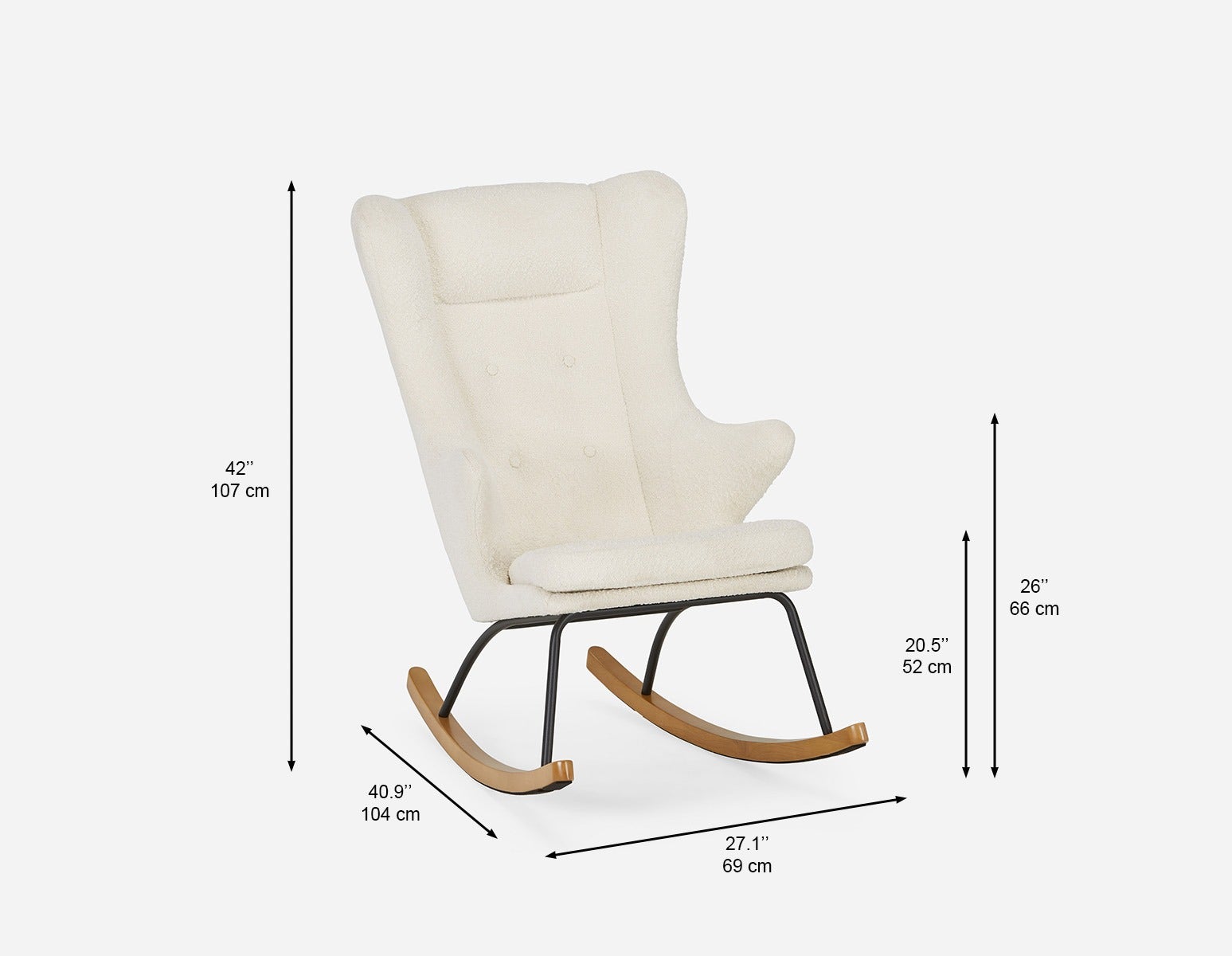 GUYAN faux shearling rocking armchair undefined
