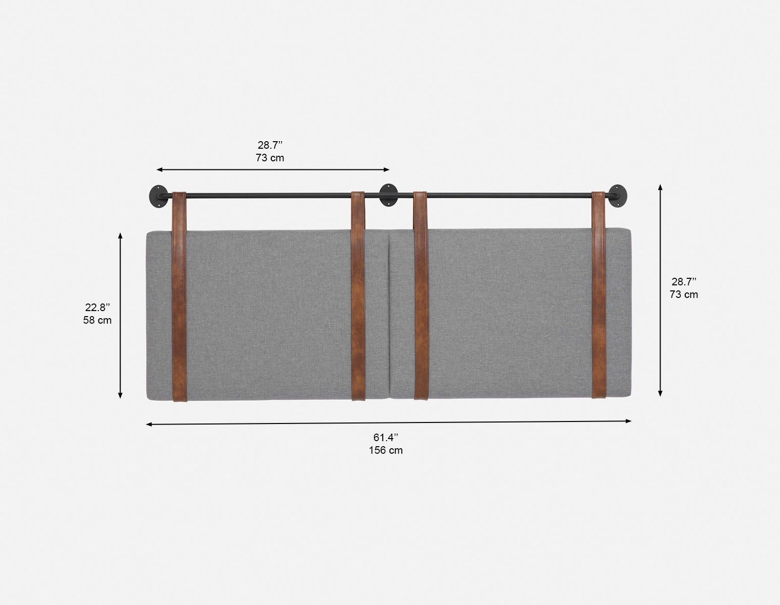 NINO modern suspended double headboard undefined