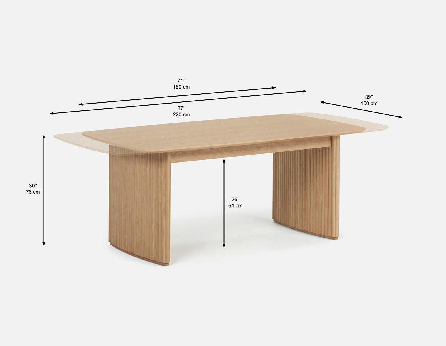 LESTER extendable dining table 180 cm to 220 cm undefined