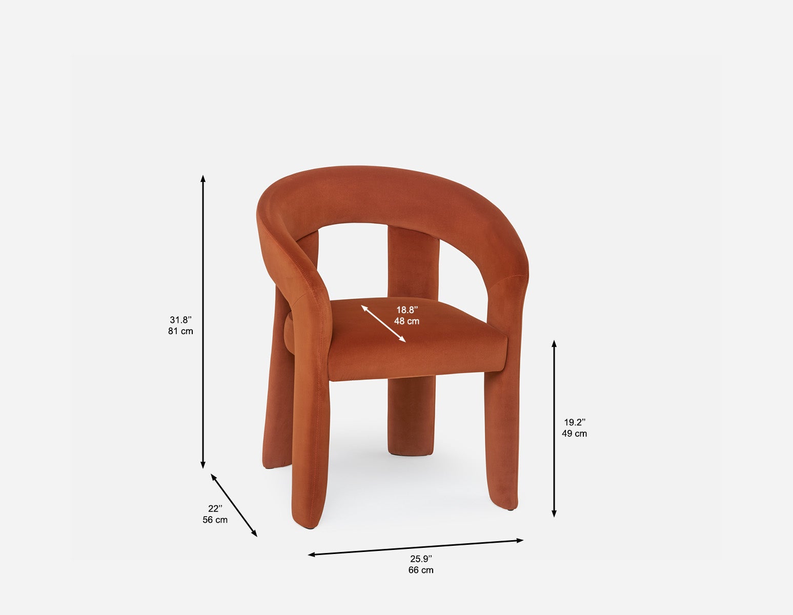 HILDA Modern velvet dining armchair undefined