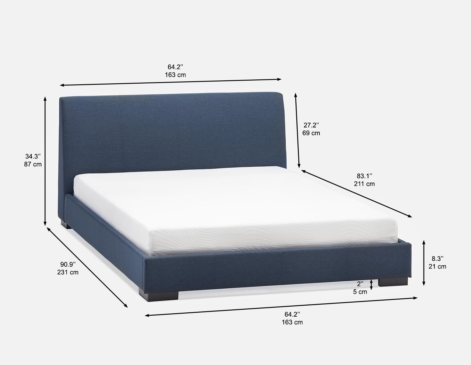 DENICE modern contemporary upholstered queen size bed undefined