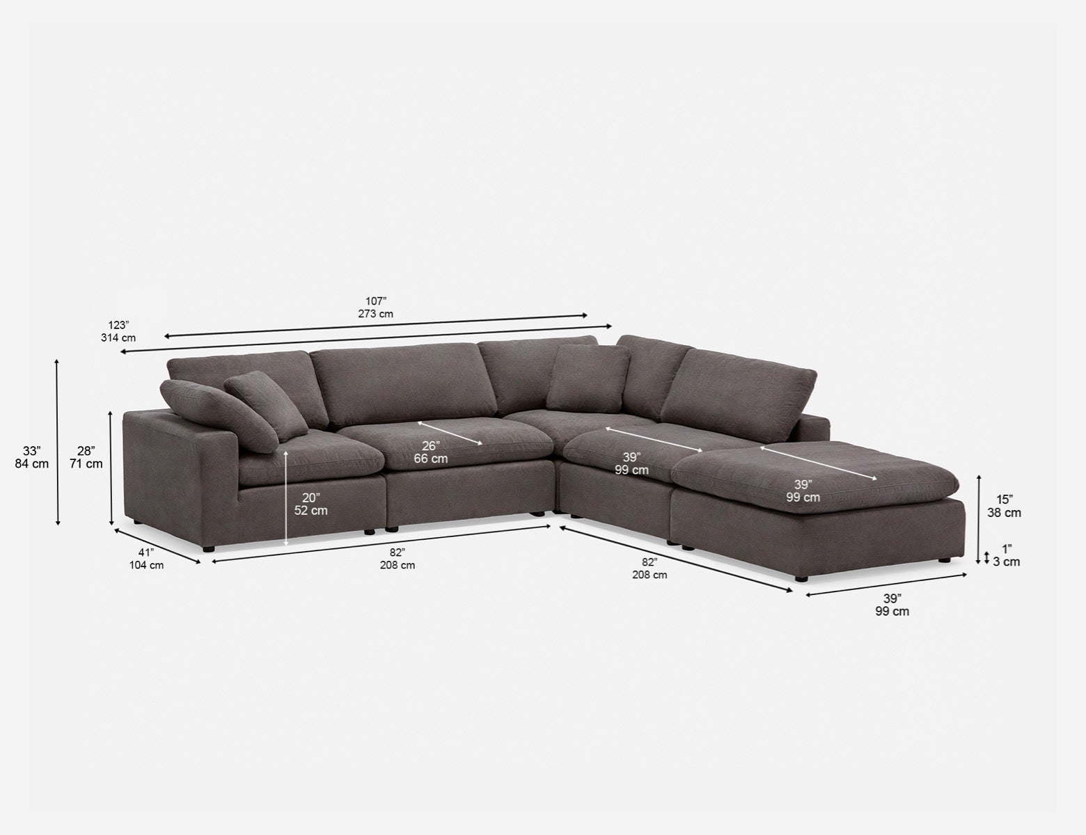 SOFT canapé d'angle modulaire 5-mcx contemporain undefined