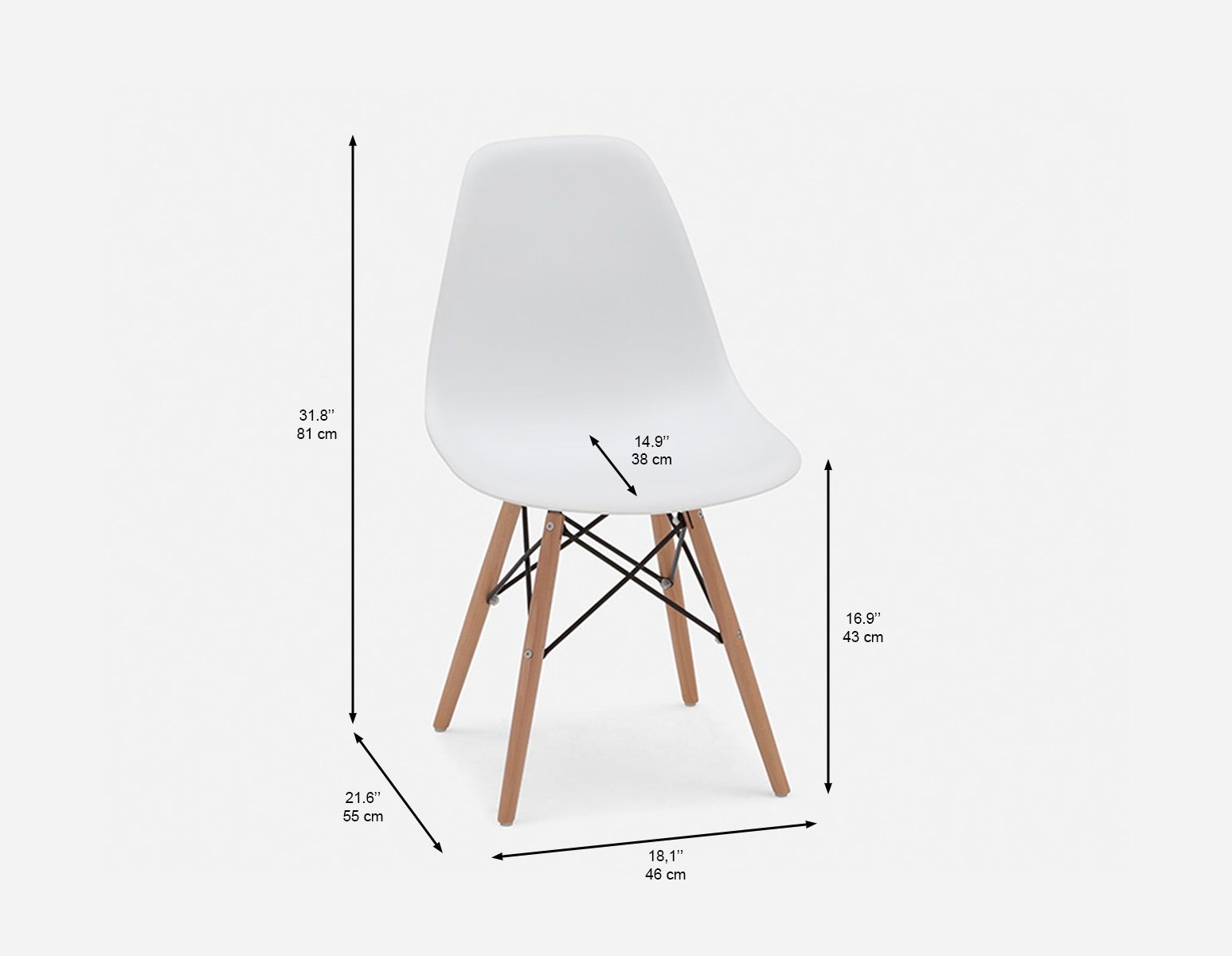 EIFFEL mid-century modern chair with solid beech wood legs undefined