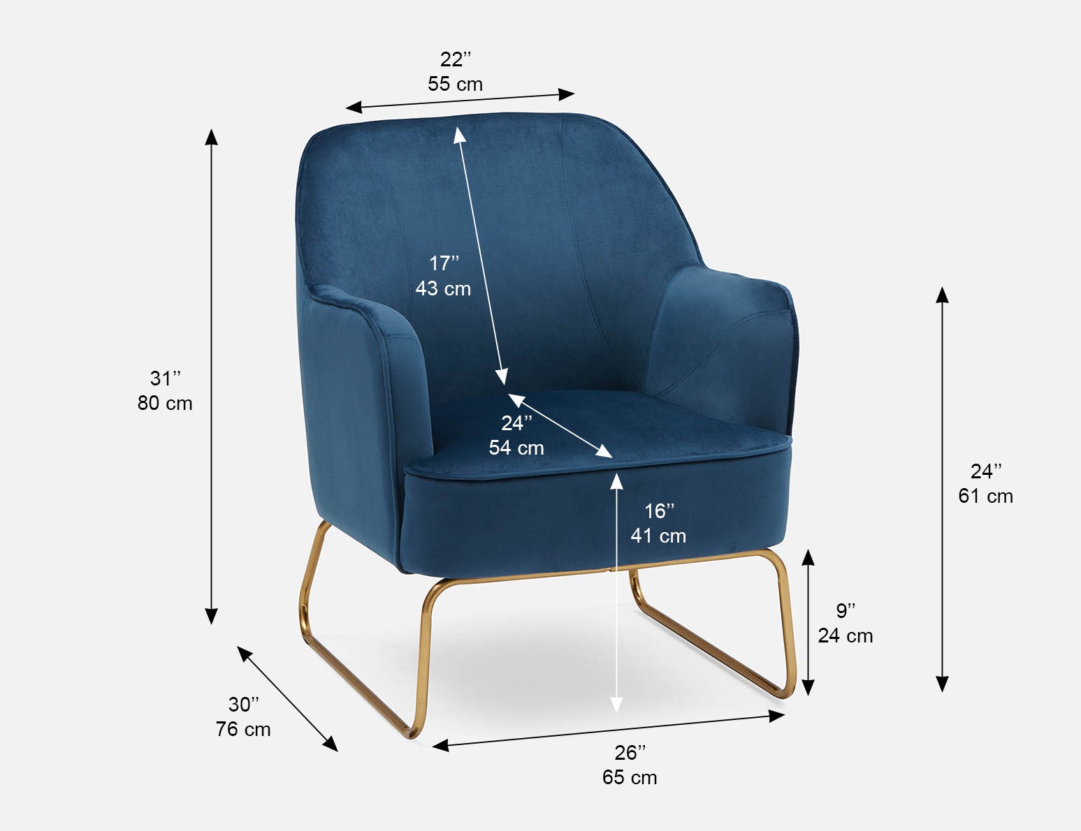 DARAH fauteuil en velours undefined