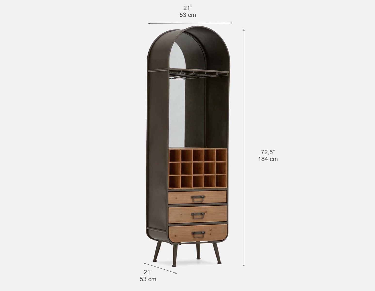 EVANS fir wood and metal wine cabinet undefined