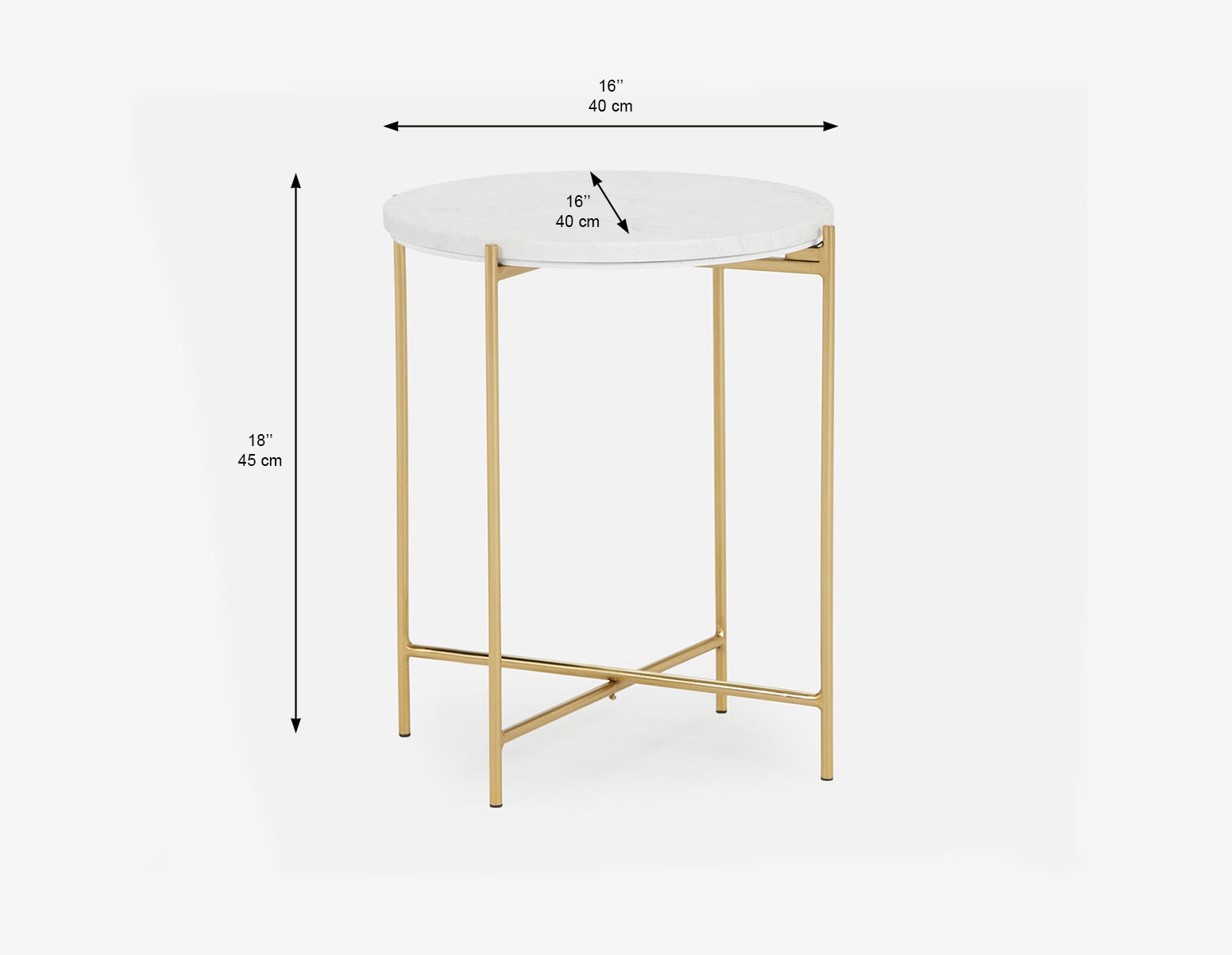 DENVER round marble end table 45cm undefined