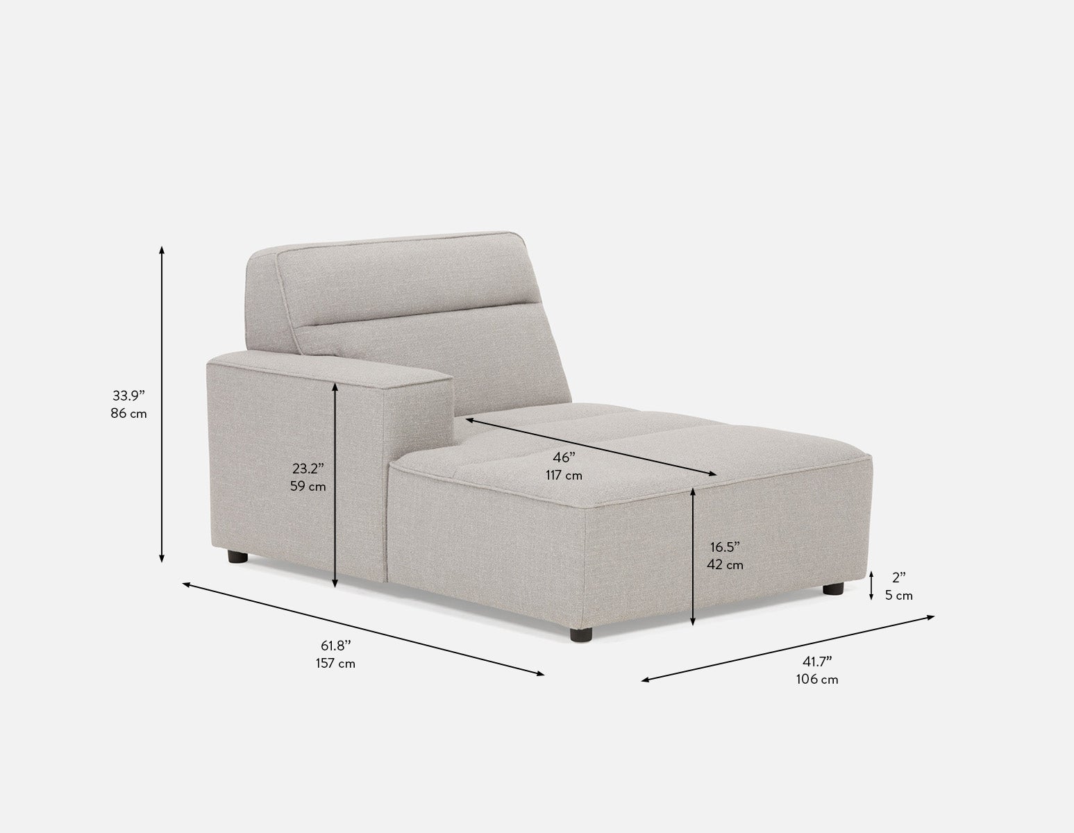 REVAN modern left-side modular lounge chair with arm customize to fit your space undefined
