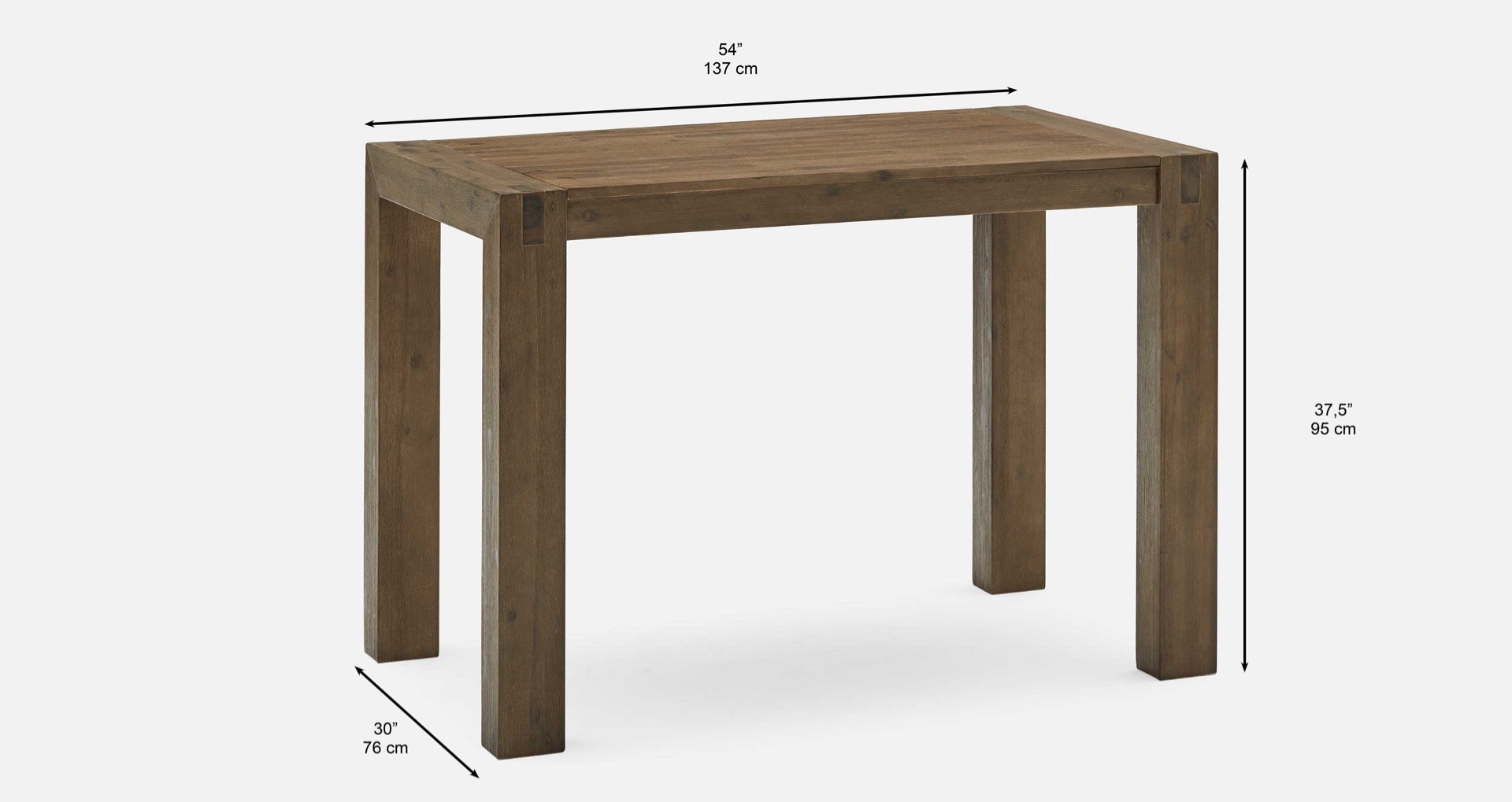 HAMBURG table-bar en bois d'acacia massif 137 cm undefined