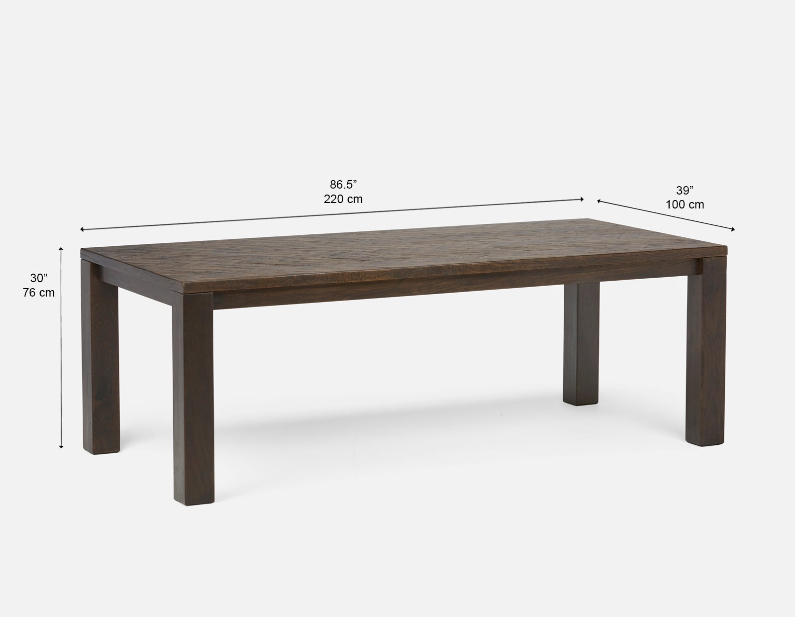 VOLOS solid mango wood dining table 220 cm undefined