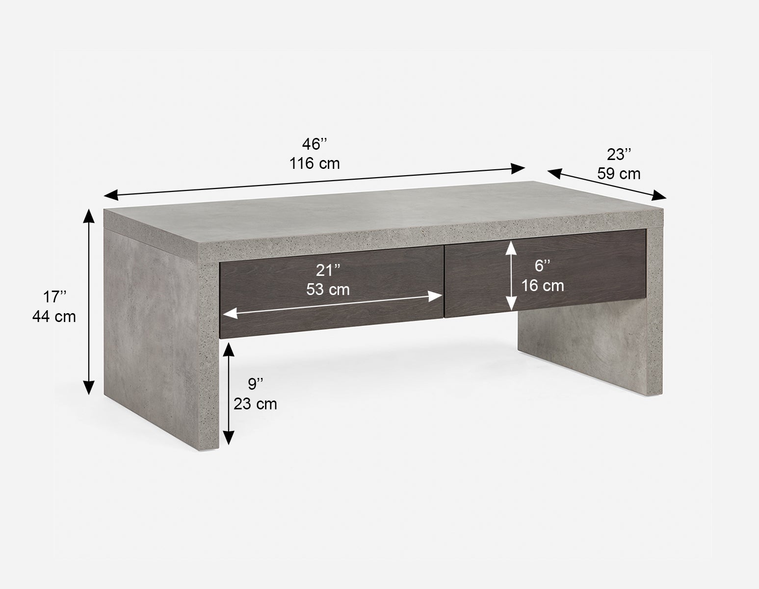 LIAM industrial chic coffee table 116 cm undefined