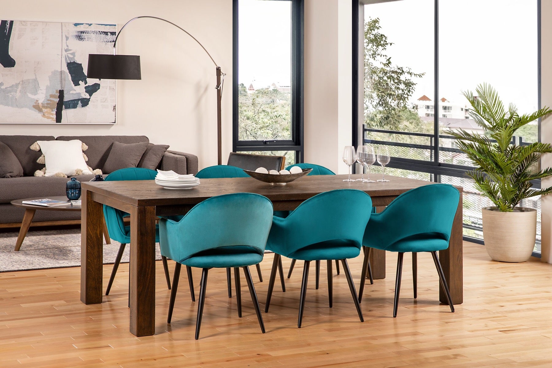 BAILEY contemporary velvet dining armchair undefined