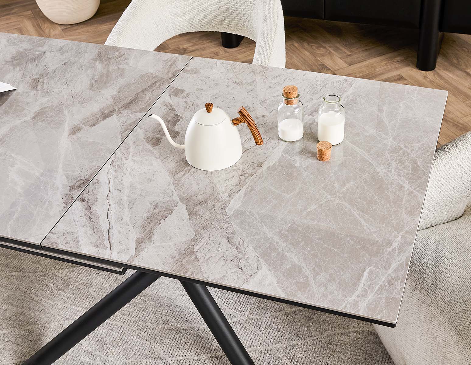 TUVA modern contemporary extendable ceramic dining table 160cm-200cm undefined