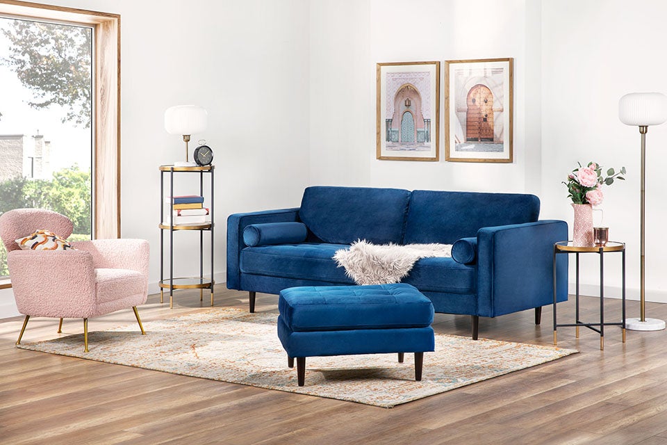 KINSEY canapé 3 places en velours undefined
