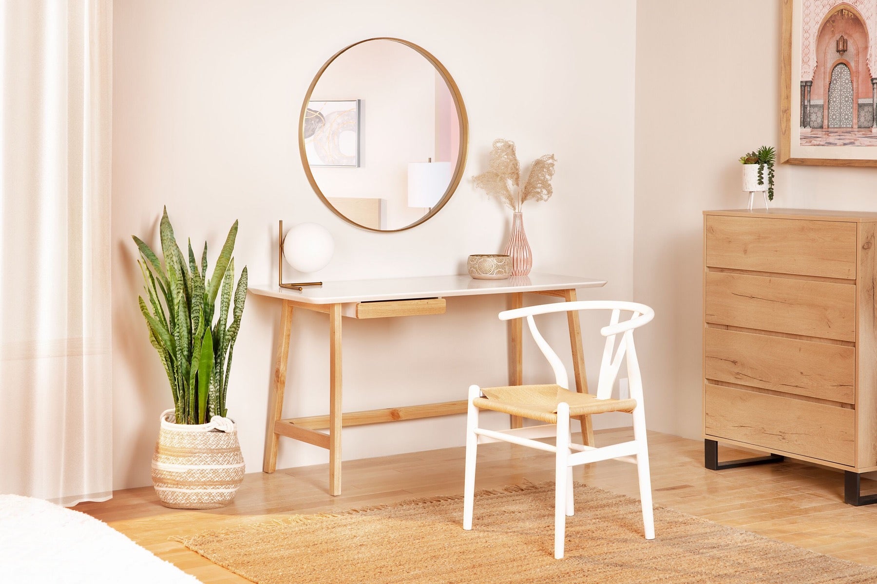 DENMARK chaise de salle à manger en bois d'hêtre et en corde tissée undefined