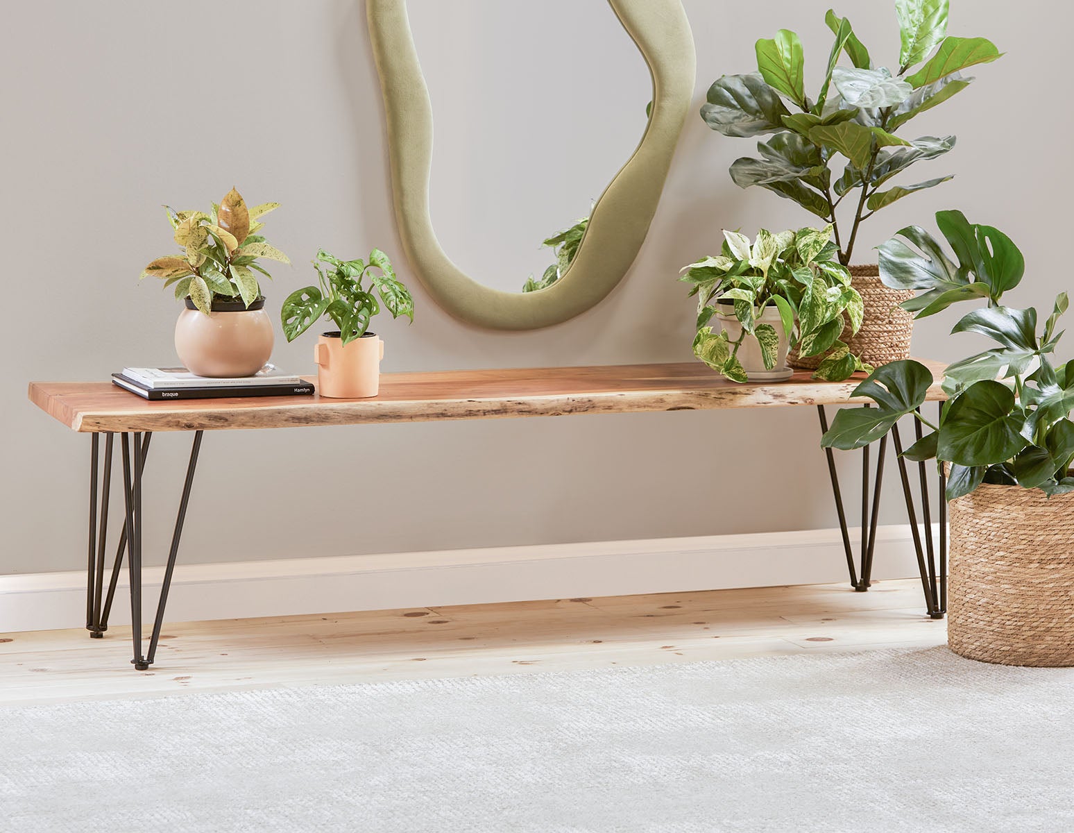 RENO solid acacia wood bench undefined
