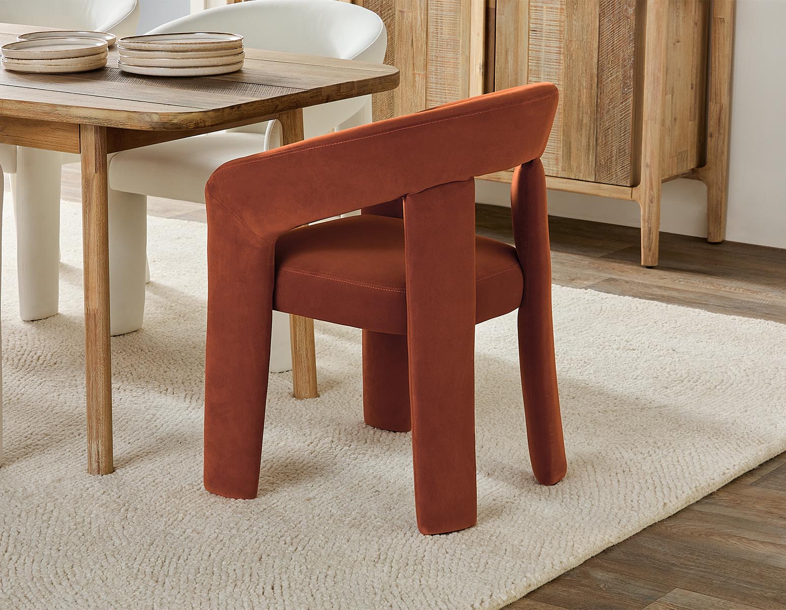 HILDA Modern velvet dining armchair undefined