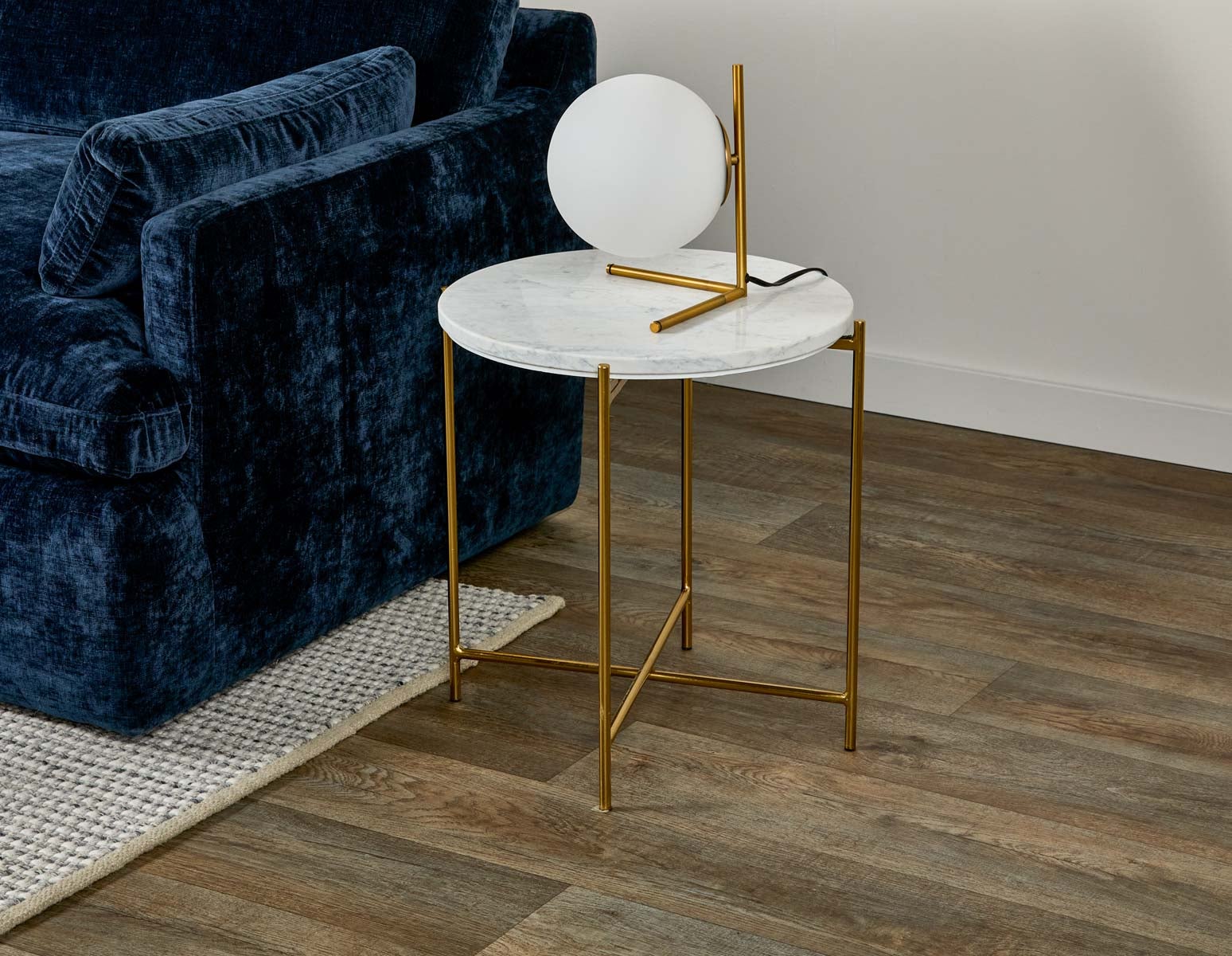 DENVER round marble end table 45cm undefined