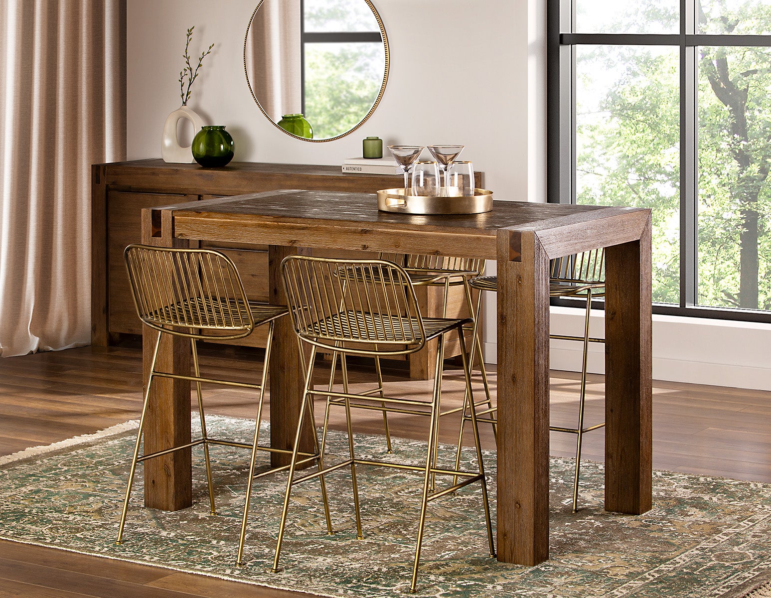 HAMBURG table-bar en bois d'acacia massif 137 cm undefined