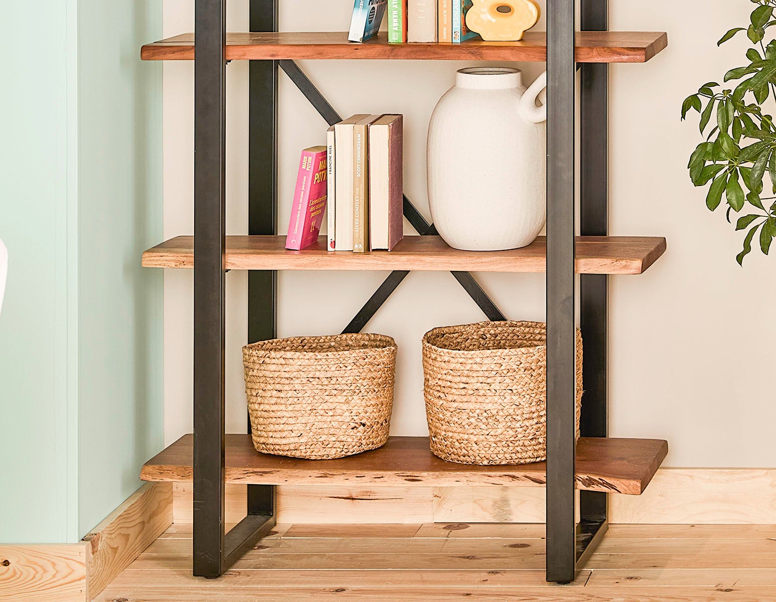 RENO acacia wood 5-tier bookcase undefined