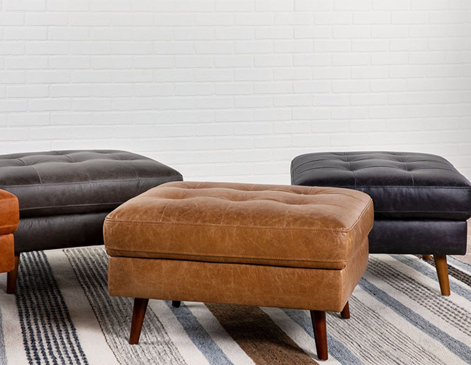 KINSEY pouf 100 % cuir undefined