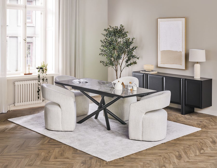 TUVA modern contemporary extendable ceramic dining table 160cm-200cm undefined