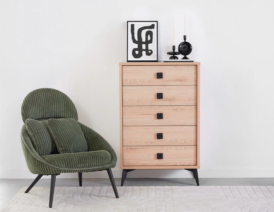 KIERA commode 5 tiroirs moderne du milieu du siècle undefined