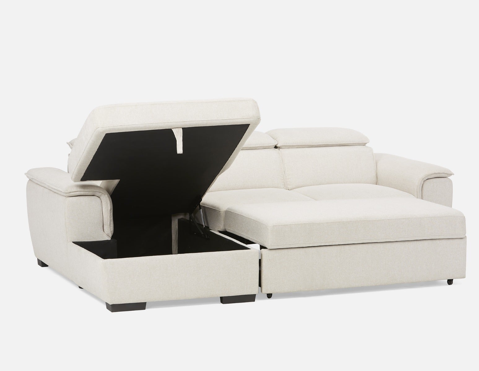 ODETTE contemporary left-facing sectional sofa-bed with storage undefined