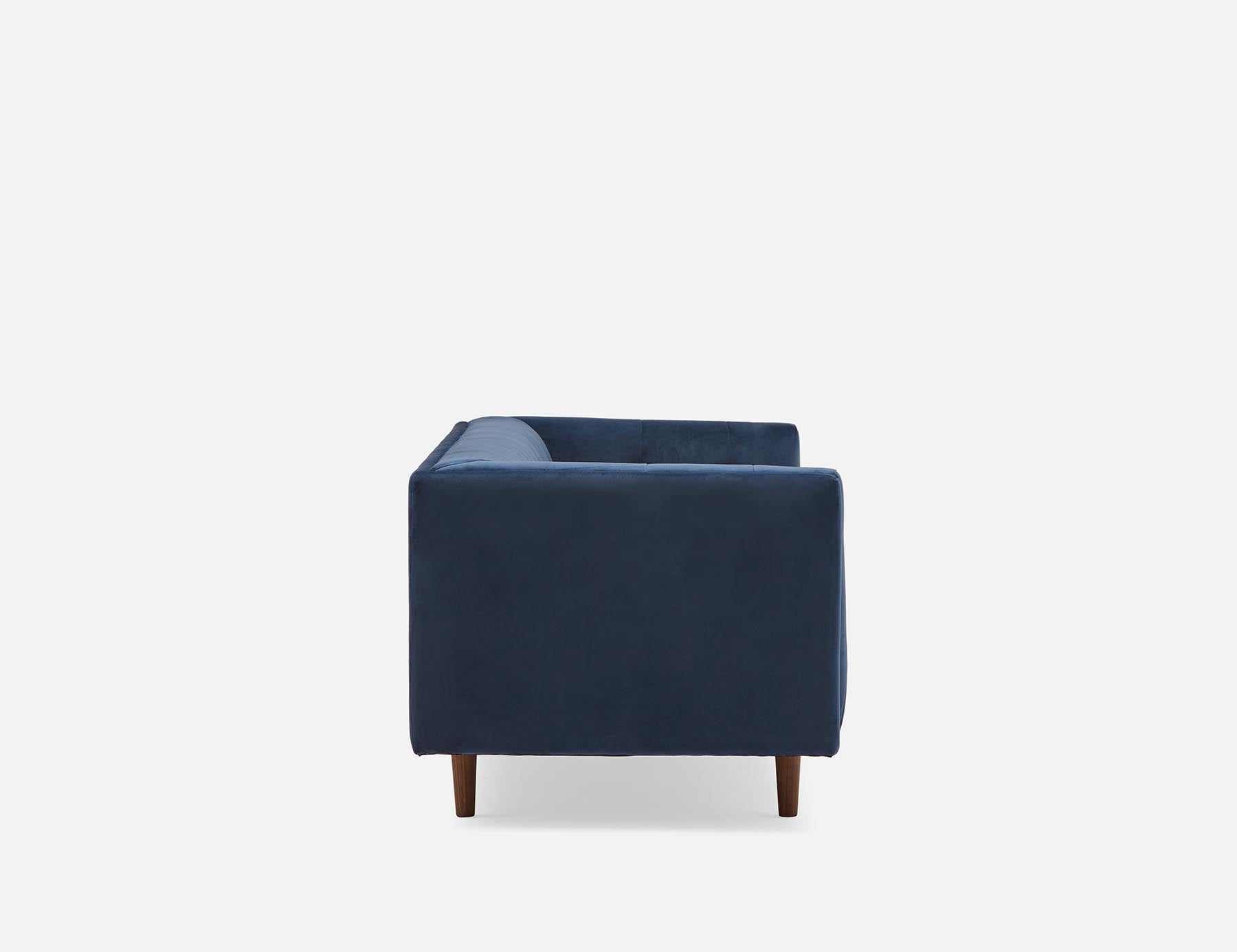 LORETTA mid-century modern velvet 3-seater sofa undefined