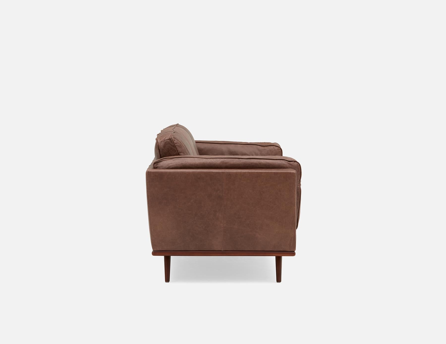 ROWAN mid-century modern 100% leather 3-seater sofa undefined