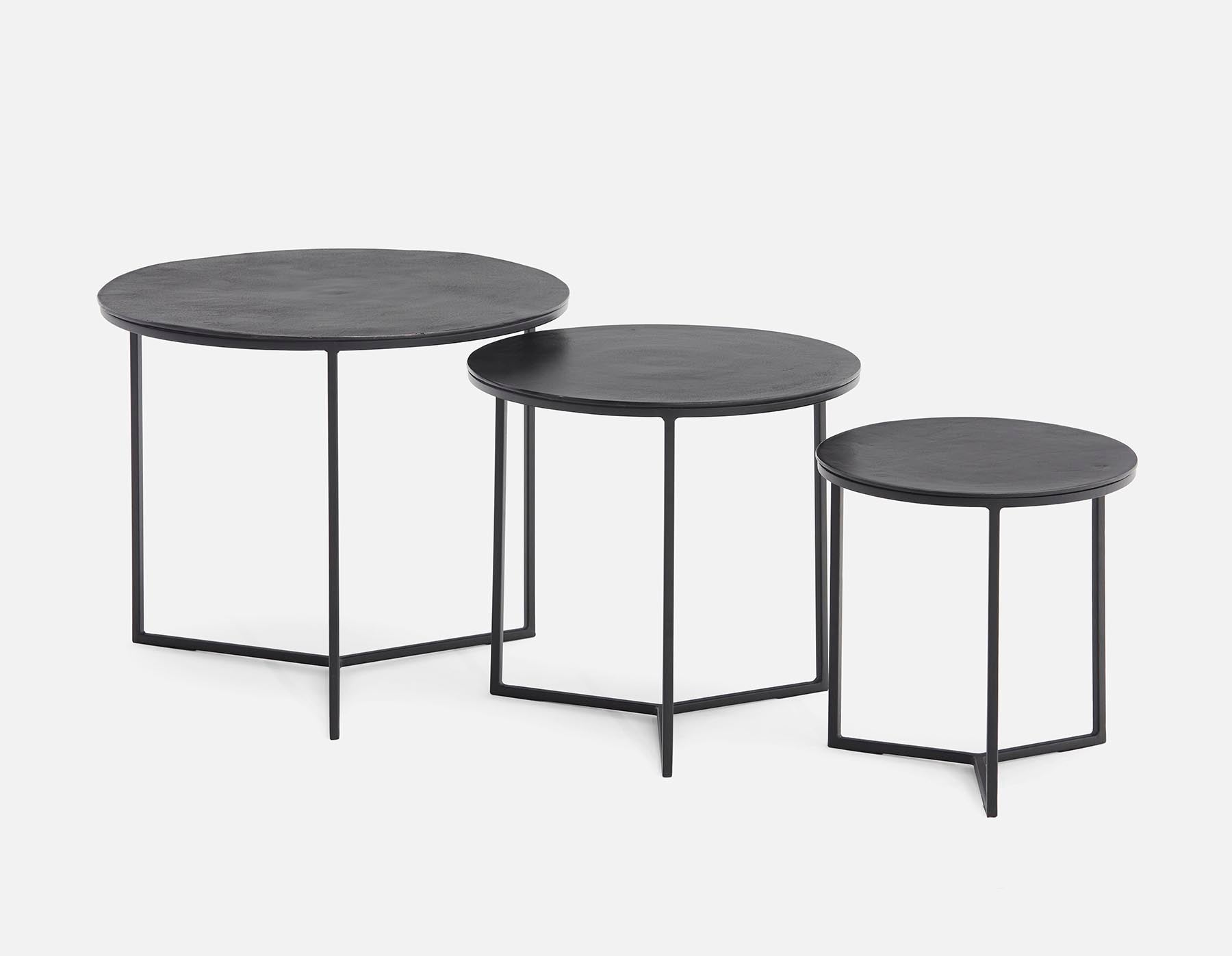 ALMATY set of 3 aluminum and iron nesting tables undefined