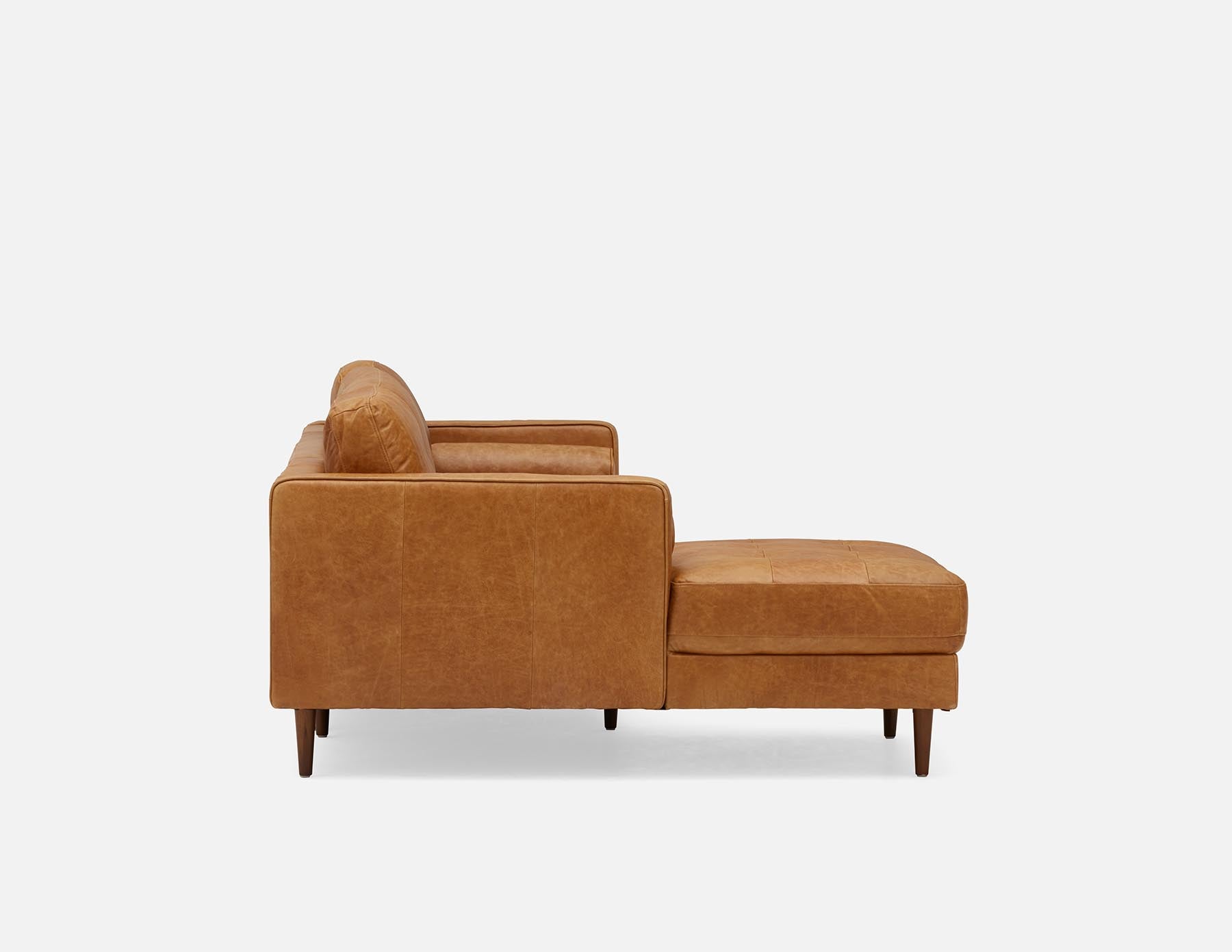 KINSEY mid-century modern left-facing 100% leather sectional sofa undefined