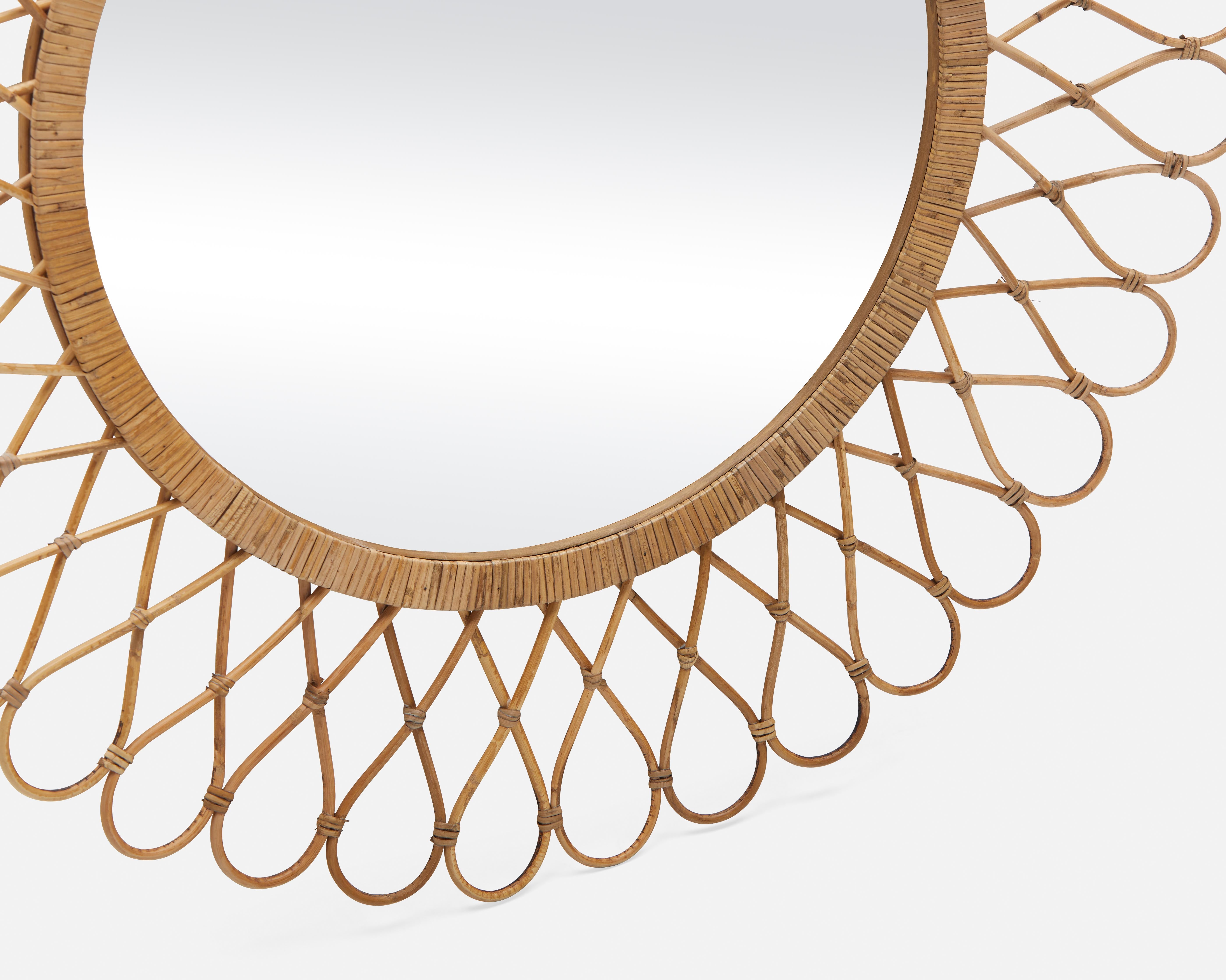 BANNON rattan framed mirror 104 cm undefined
