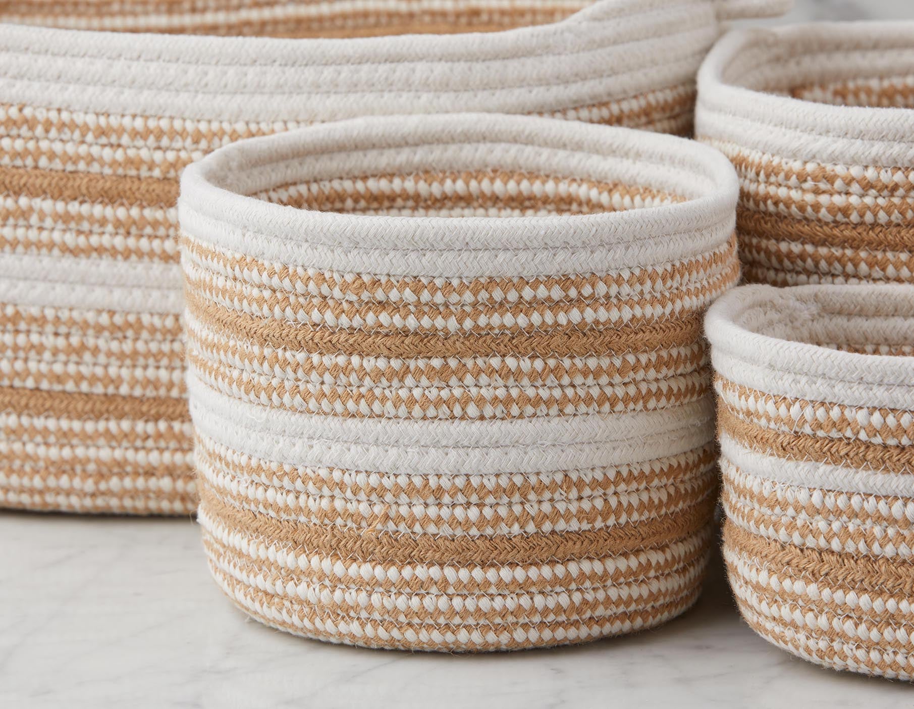 BURELLE ensemble de 4 paniers en corde de coton et de jute undefined