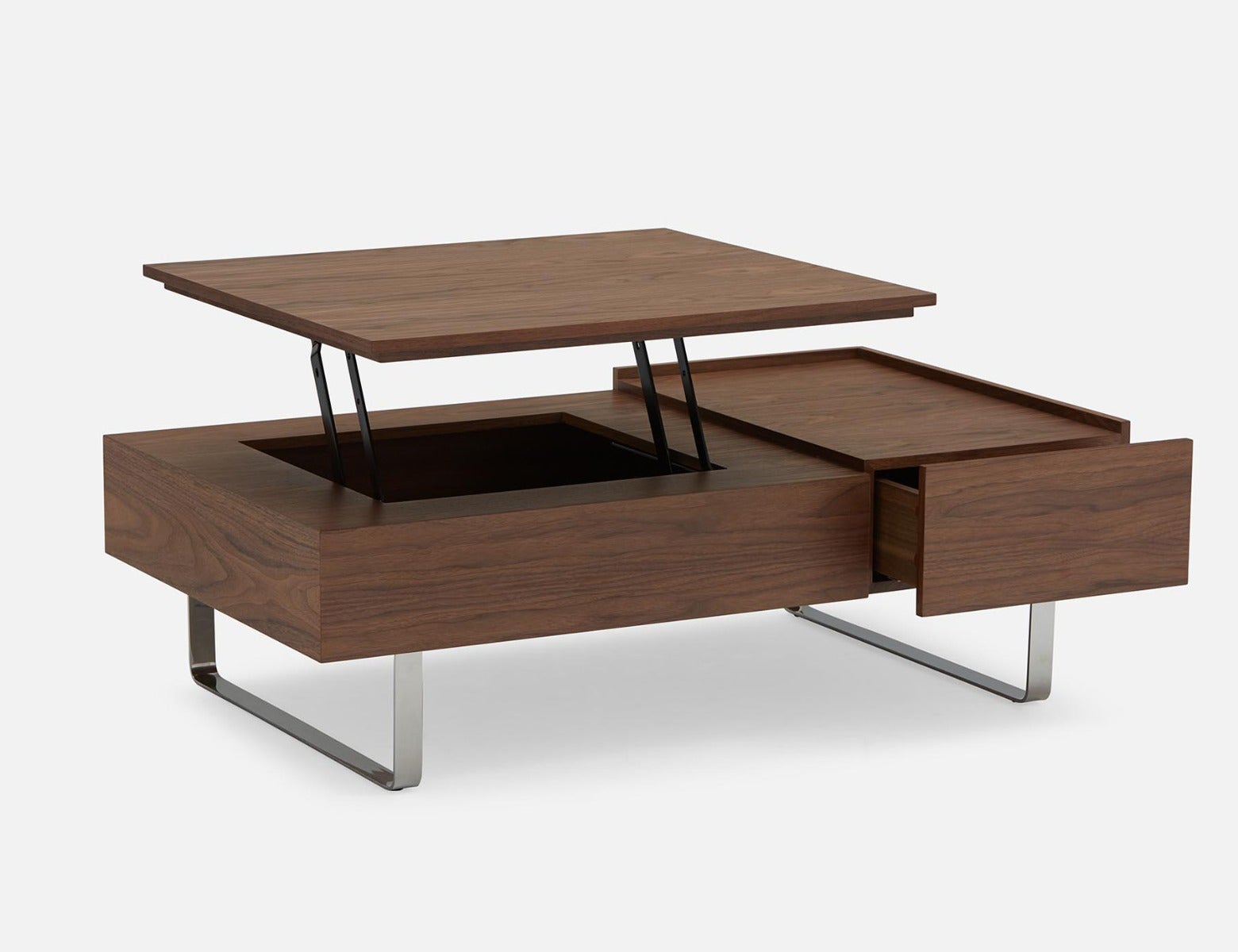 EVO walnut veneer lift-top storage coffee table 120 cm undefined