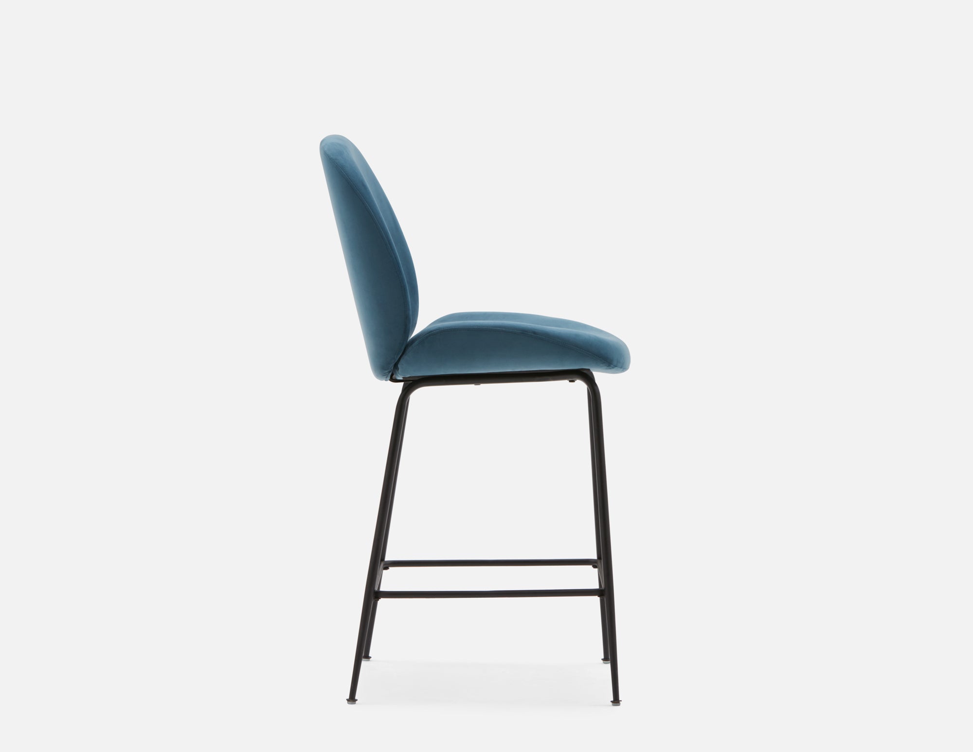 JUDITH velvet counter stool with backrest 68 cm undefined