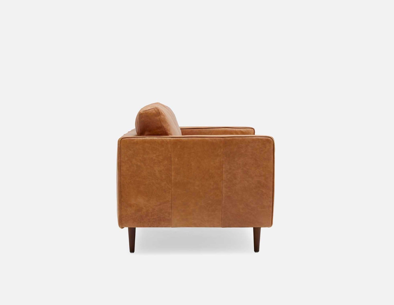 KINSEY mid-century modern 100% leather 3-seater sofa undefined