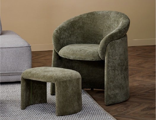HANCHA accent chair with ottoman