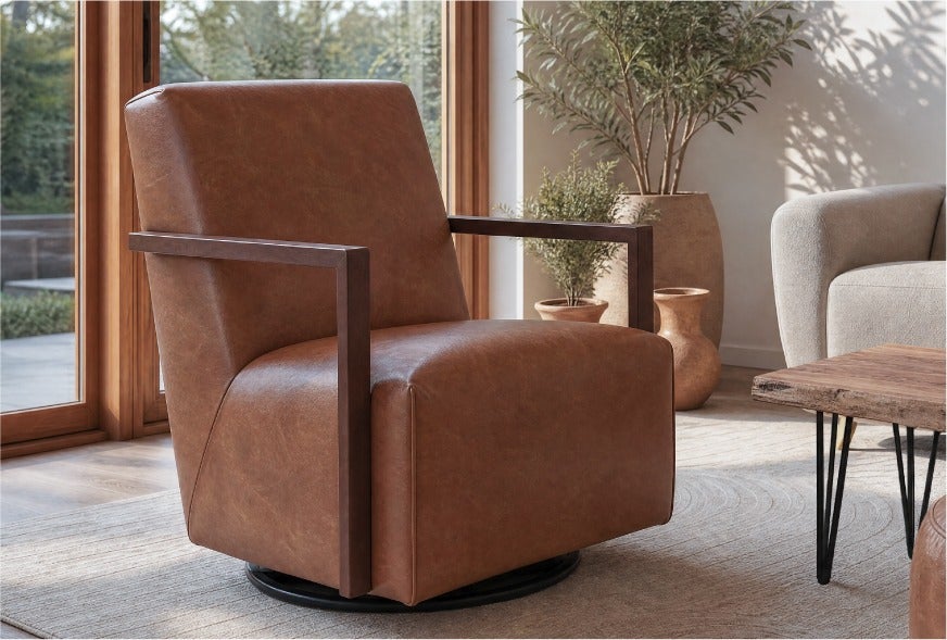 SELBY swivel glider accent chair