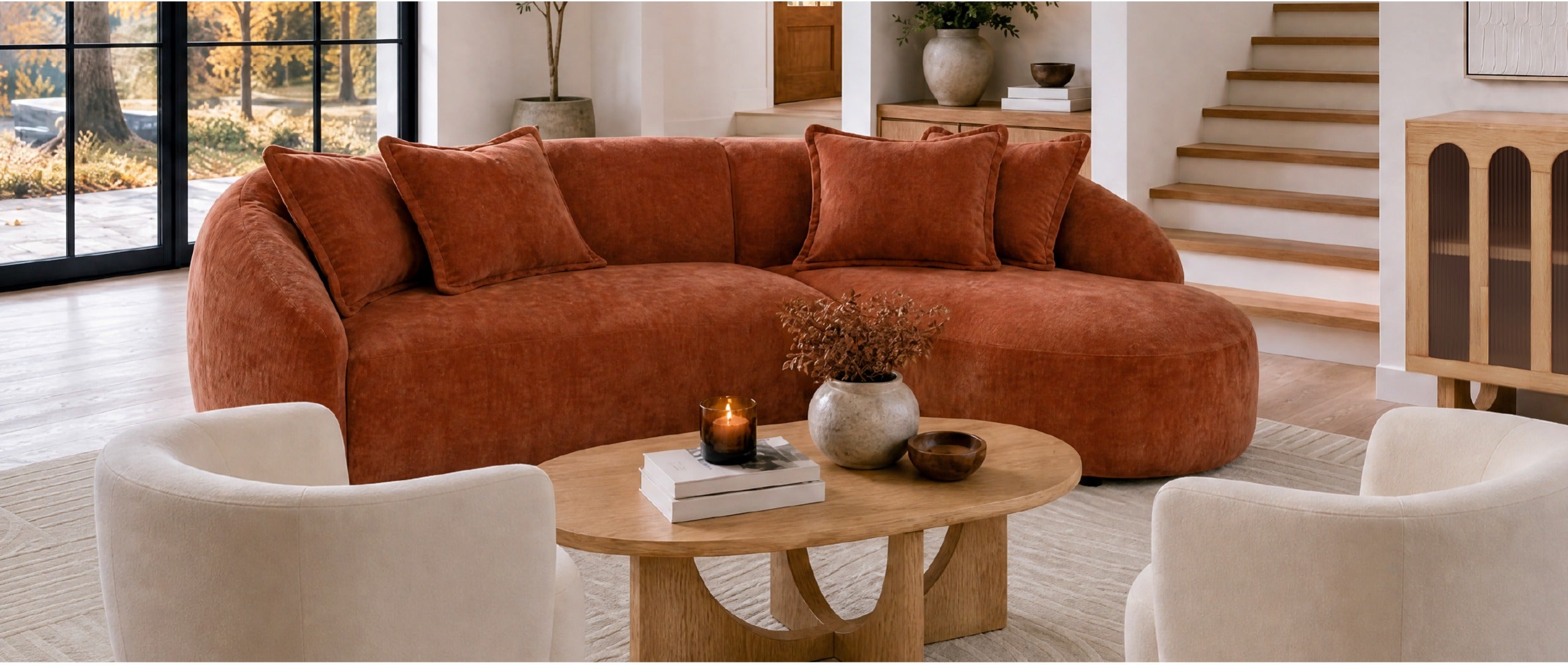 DOYER velvet sectional sofa