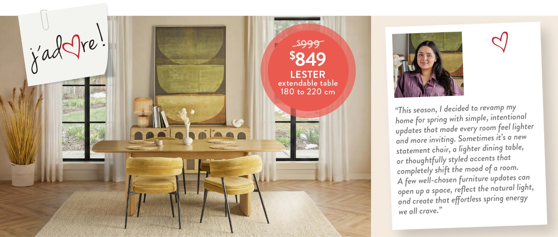 "This season, I decided to revamp my home for spring with simple, intentional updates that made every room feel lighter and more inviting. Sometimes it’s a new statement chair, a lighter dining table, or thoughtfully styled accents that completely shift t