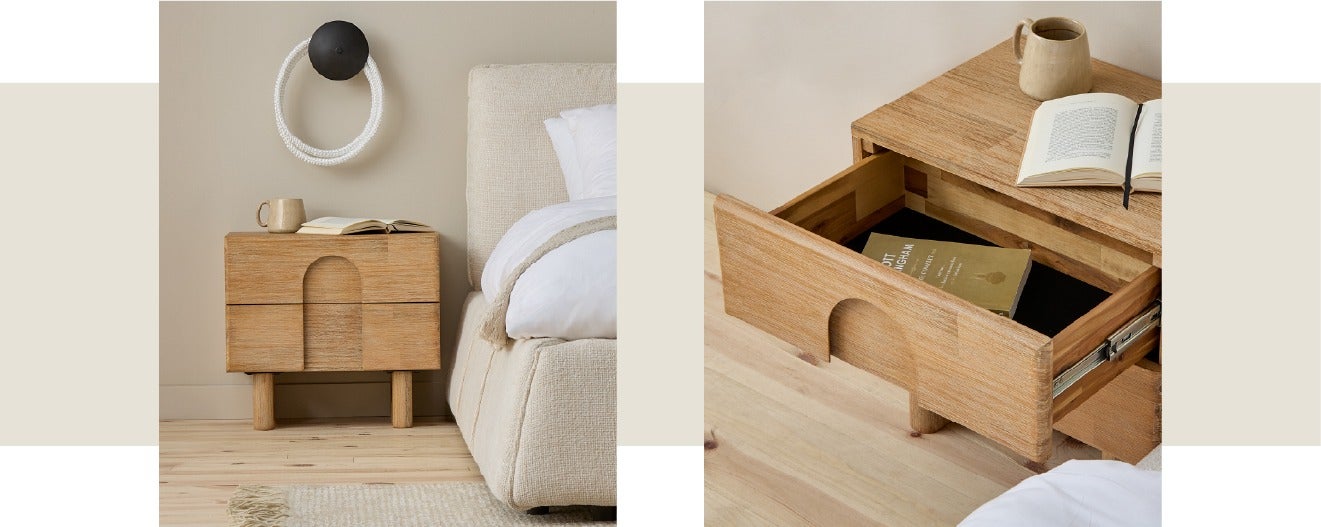 FLINT applique murale & PRIYA table de chevet