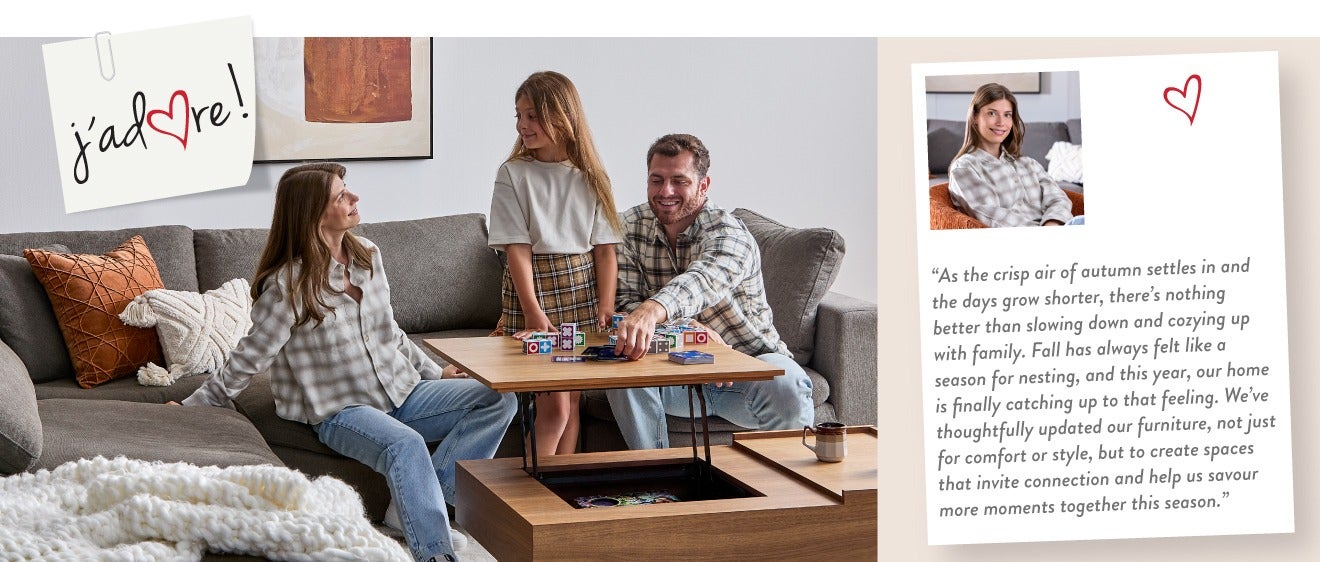 “As the crisp air of autumn settles in and the days grow shorter, there’s nothing better than slowing down and cozying up with family. Fall has always felt like a season for nesting, and this year, our home is finally catching up to that feeling. We've th