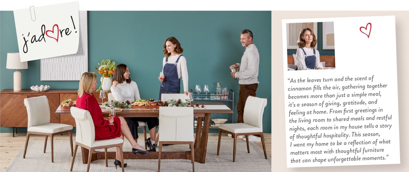 “As the leaves turn and the scent of cinnamon fills the air, gathering together becomes more than just a simple meal, it’s a season of giving, gratitude, and feeling at home. From first greetings in the living room to shared meals and restful nights, each