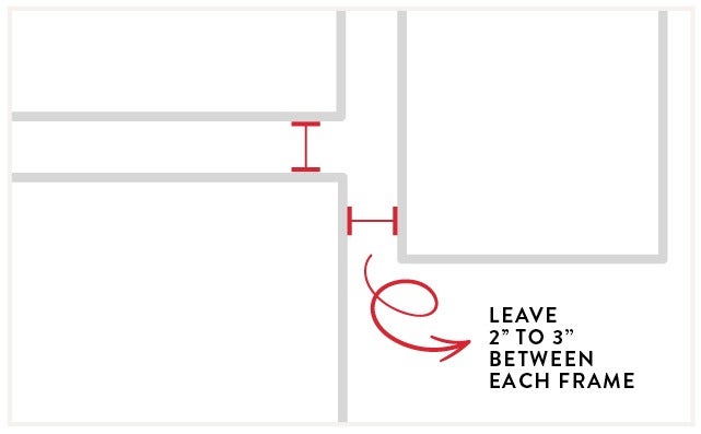 Leave 2 to 3 inches between each frame