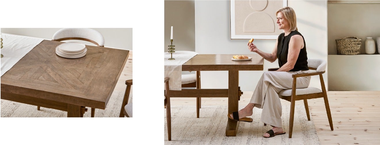 CELIO dining table 200 cm & JOSY dining armchair