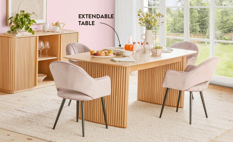 LESTER extendable dining table 180 cm to 220 cm