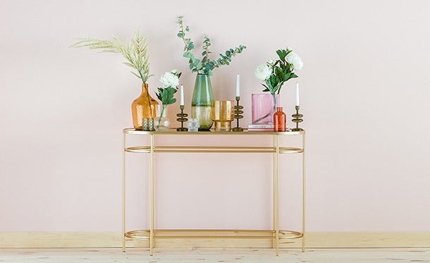 PETE mirrored top console table 120 cm